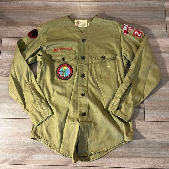 Boy Scouts of America Lot of 4 and Brass Belt Shirts Kids Small - Picture 2 of 9